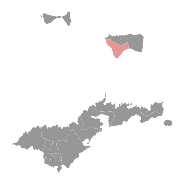 Χάρτης της κομητείας Τάου, διοικητική διαίρεση της αμερικανικής Σαμόα. Εικονογράφηση διανύσματος. - Διάνυσμα, εικόνα