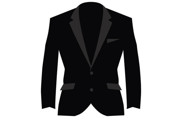 Traje silueta, chaqueta de los hombres o símbolo de la chaqueta icono de silueta simple en el fondo - Vector, imagen