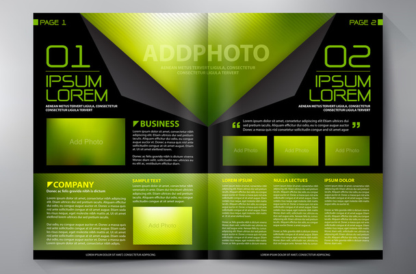 Brochure design two pages a4 template - Vector, Image