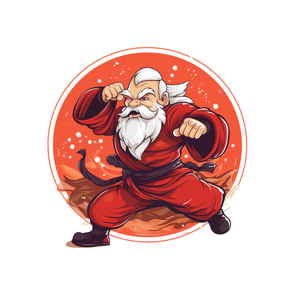 Santa fighter. Vector illustration design. - Vector, Image