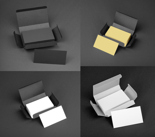 Set of business cards in the boxes. - Fotoğraf, Görsel