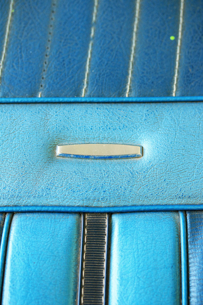 Close-up texture of vintage blue leather sofa - Photo, Image