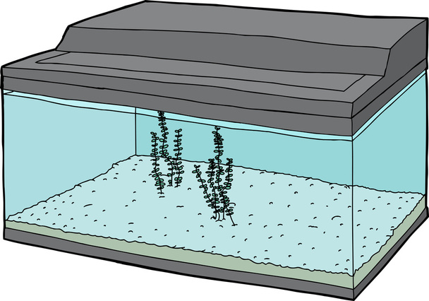 Tanque de pescado con plantas
 - Vector, imagen