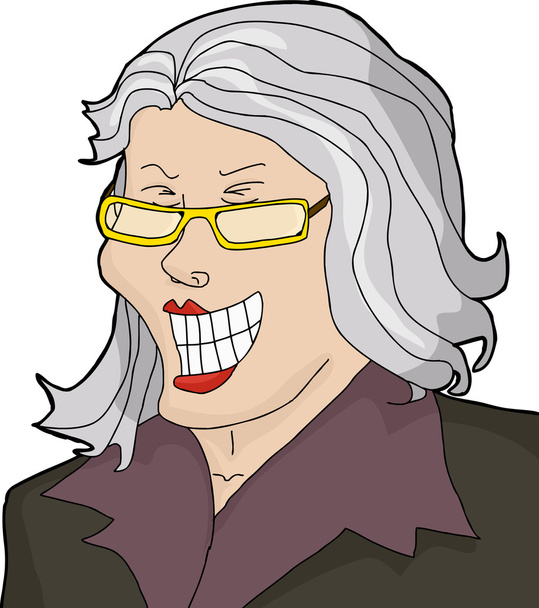Śmiejąc się starsza kobieta - Wektor, obraz