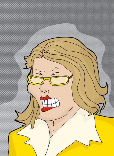 Cranky Lady in Yellow - Vector, Image