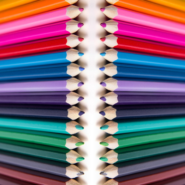 Renkli kalemlerin soyut arkaplanı - Fotoğraf, Görsel