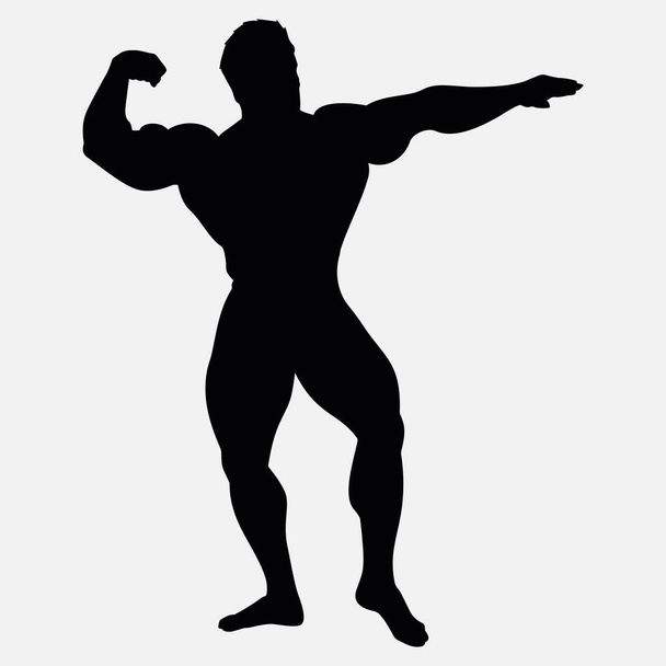 icône vectorielle bodybuilder isolé sur fond blanc - Vecteur, image