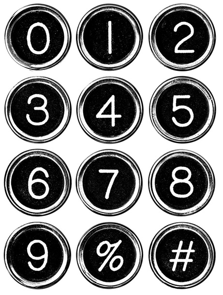Graafinen tyyli kirjoituskoneen numero avaimet
 - Valokuva, kuva