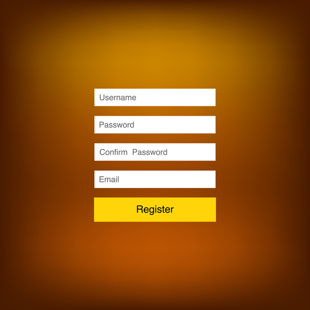 Illustration with registration form on blurred background - Vektor, obrázek
