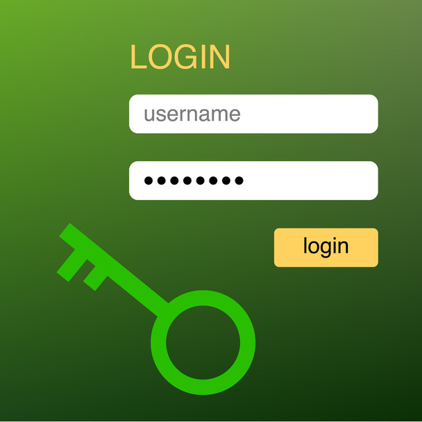 Illustration with registration form on blurred background - Vector, afbeelding