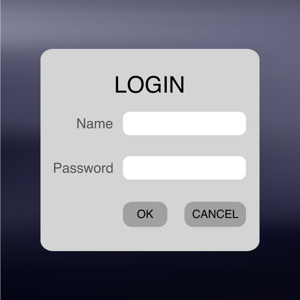 Illustration with registration form on blurred background - Vector, Image