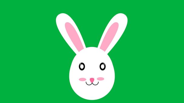 duża biała ilustracja królika na zielonym ekranie. koncepcja świąt wielkanocnych. - Zdjęcie, obraz