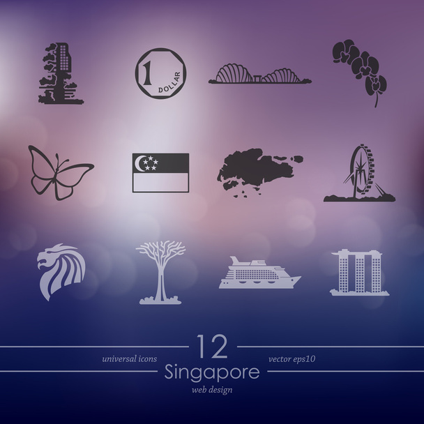 Conjunto de iconos de Singapur
 - Vector, imagen