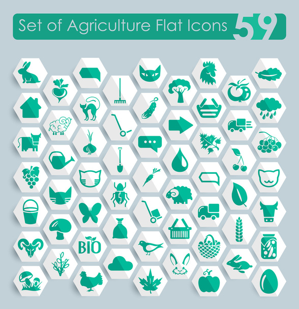 Set of agriculture icons - Vector, Image