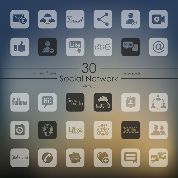 Set of social network icons - Διάνυσμα, εικόνα