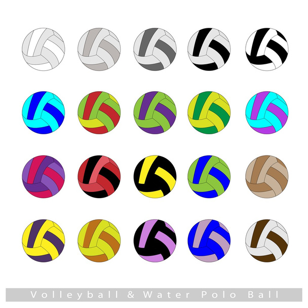 Set of Volleyball Balls or Water Polo - Vector, Image