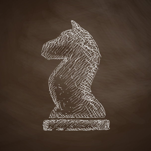 Kara tahta simgesine satranç - Vektör, Görsel