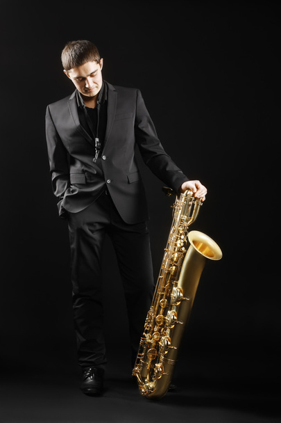 Jazz man Saxophone Player - Fotoğraf, Görsel