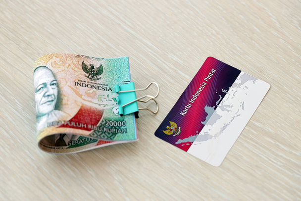 Indonéz KIP intelligens indonéziai kártya eredetileg az úgynevezett Kartu indonézia pintar. Használt gyerekek és diákok - Fotó, kép