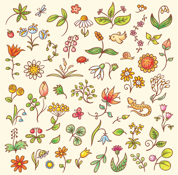 elementos de design floral
 - Vetor, Imagem