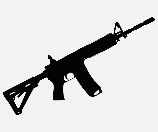 Maschinengewehr-Vektor-Symbol isoliert auf weißem Hintergrund - Vektor, Bild