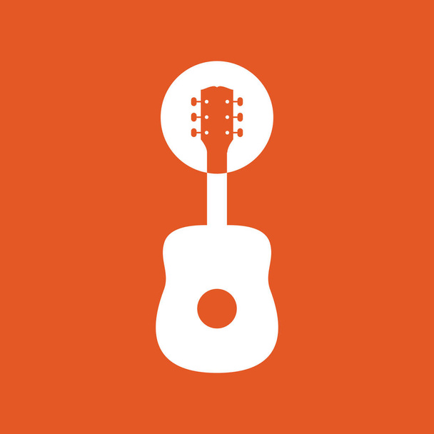 гитарная музыка современная форма чистой плоской цветной простой дизайн логотипа иконка вектора - Вектор,изображение