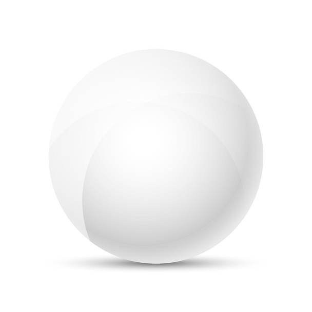 White sphere isolated on white - Wektor, obraz