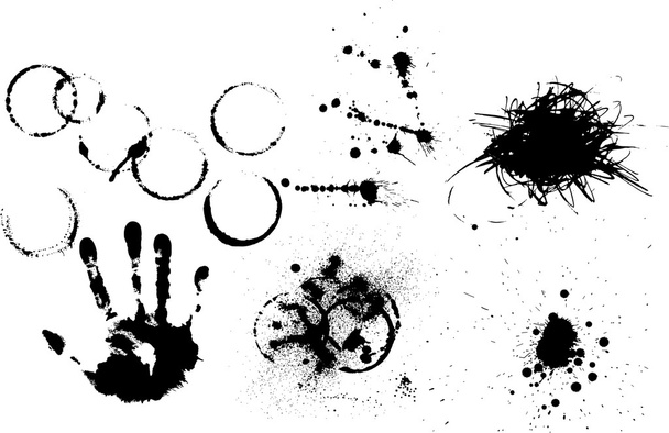 Set of various grunge elements - Vector, Image