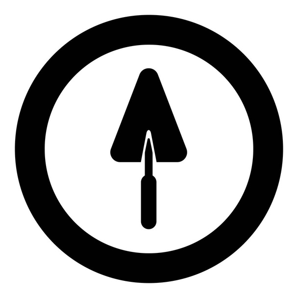 Truelle stuc truelles icône en cercle rond couleur noire vecteur illustration image solide contour style simple - Vecteur, image