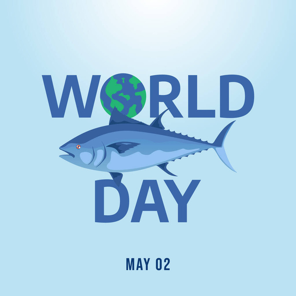 Dünya Ton Balığı Günü kutlamaları için ideal vektör grafiği. - Vektör, Görsel