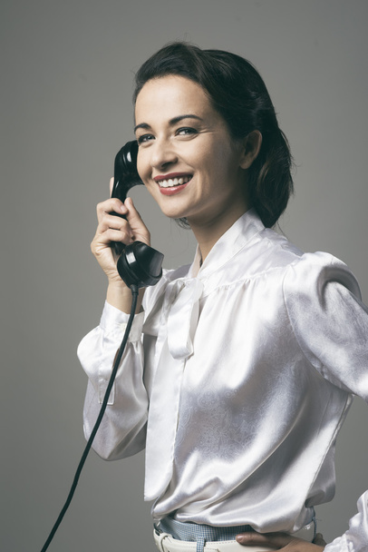 Vintage secretary having phone call - Φωτογραφία, εικόνα