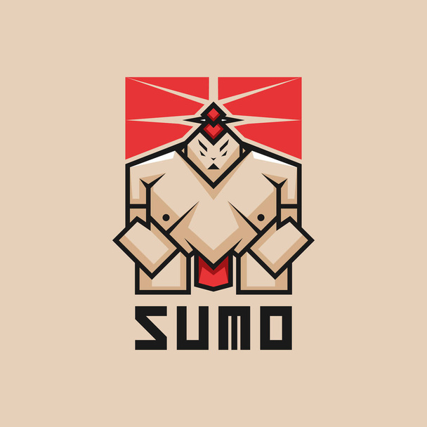 Cute sumo logo design vector - Vector, Image