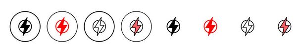 Ilustracja wektora pioruna. znak i symbol elektryczny. ikona mocy. znak energetyczny - Wektor, obraz