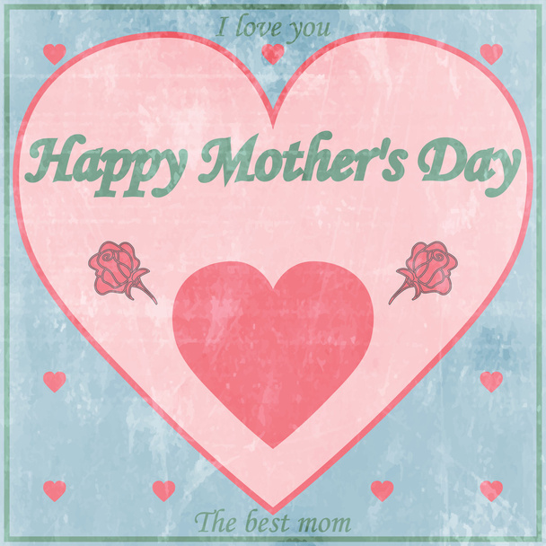 Винтажные Счастливый День Матери Типографический фон
 - Вектор,изображение
