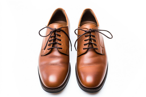 hnědá kožená obuv, AI Generative. - Fotografie, Obrázek