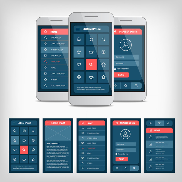 vector conception of mobile user interface - Vector, Image