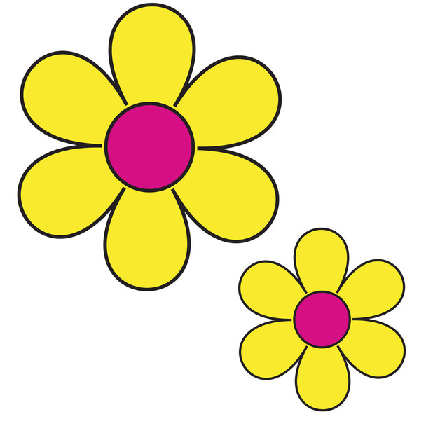 Vintage pop kleur bloem vector pictogram - Vector, afbeelding