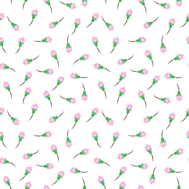 Sakura kersenbloesem bloem naadloos patroon op lichte achtergrond voor kaart, uitnodiging, stof ontwerp, plakboek, origami. Vector japan stijl lente achtergrond - Vector, afbeelding