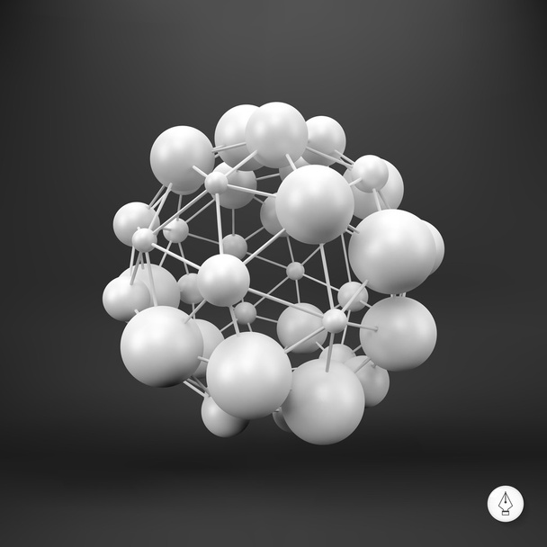 3D Molecule structure background. Graphic design. - Wektor, obraz