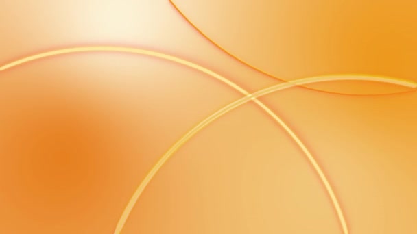 Geanimeerde Abstracte Cirkelgolven op Donker Oranje Achtergrond. 4k animatie van een abstracte technologie design achtergrond met ronde ringen naadloze looping.  - Video