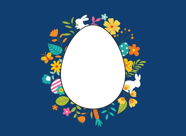 Felice uovo di Pasqua cartolina di auguri modello di sfondo. Può essere utilizzato per la copertura, invito, annuncio, carta da parati, volantini, manifesti, brochure. - Vettoriali, immagini