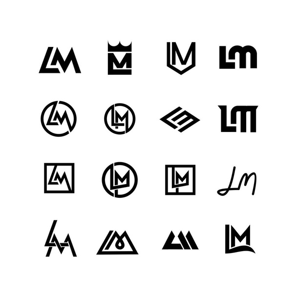 Lm kezdeti betű ikon tervezési sablon - Vektor, kép