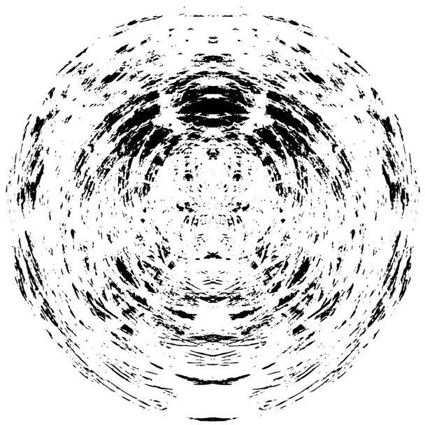 black and white round grunge texture - Vector, afbeelding