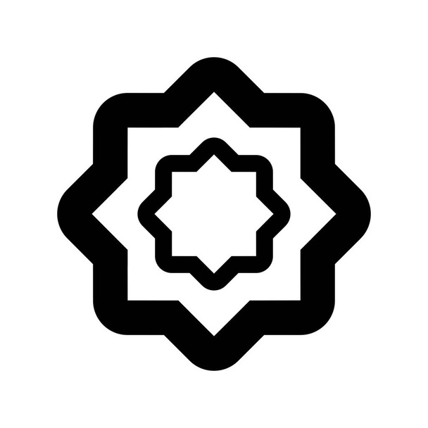 Піктограма восьмикутної зірки з закругленими кутами. Ісламський геометричний візерунок - Вектор, зображення
