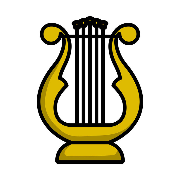 Lyre Icon. Editable Bold Outline With Color Fill Design. Vector Illustration. - Vetor, Imagem