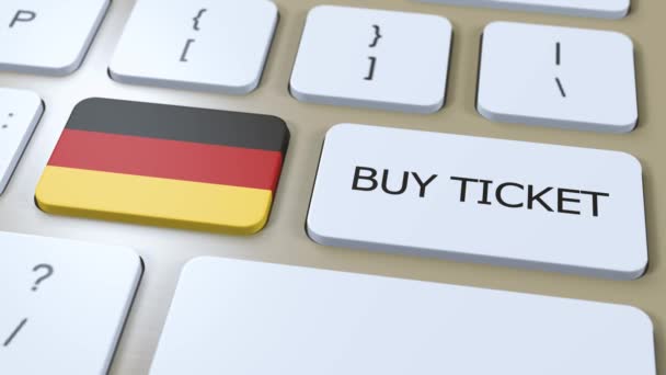 Німеччина Національний прапор і кнопка з текстом Купити квиток. Концепція подорожей. - Кадри, відео