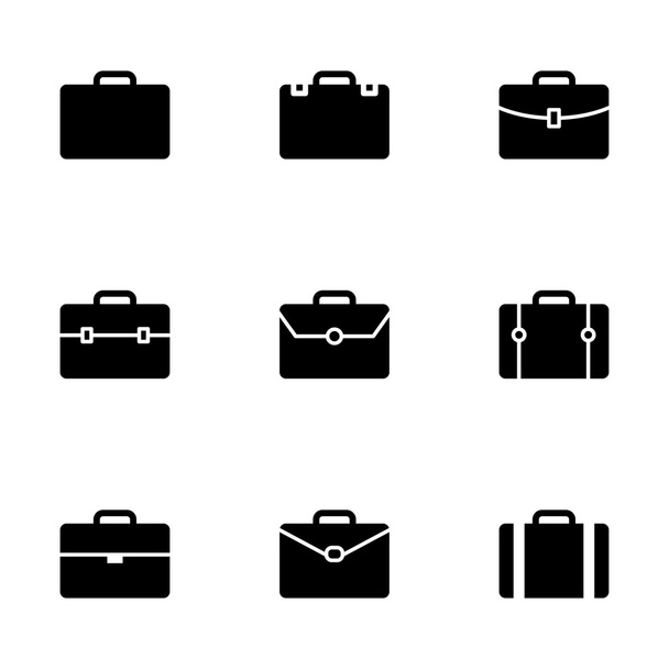 Vector briefcase icon set - Διάνυσμα, εικόνα