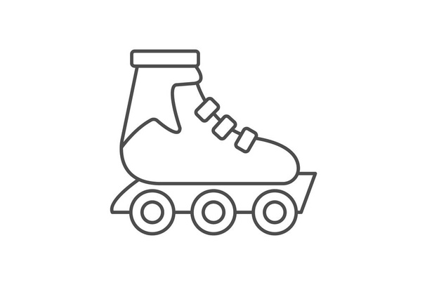 rolschaatsen icoon, skate, roller, skate, rolschaatsen thinline icoon, bewerkbare vector icoon, pixel perfect, illustrator ai bestand - Vector, afbeelding
