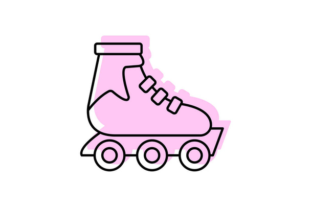 rollerblades icon, skate, roller, skate, rollerblade color shadow thinline icon, editable vector icon, pixel perfect, illustrator ai file - Vector, Image