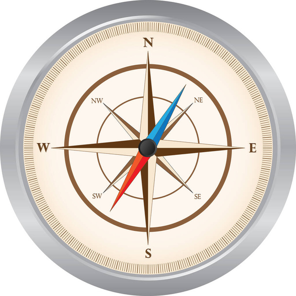 Compass vector made to look old and aged. Compass can be used as a travel logo. - Vector, Image
